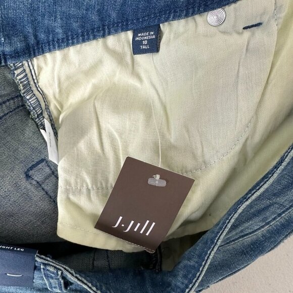 J Jill Tried And True Fit Jeans Size 10 Tall Straight Leg Stretch - Picture 6 of 11